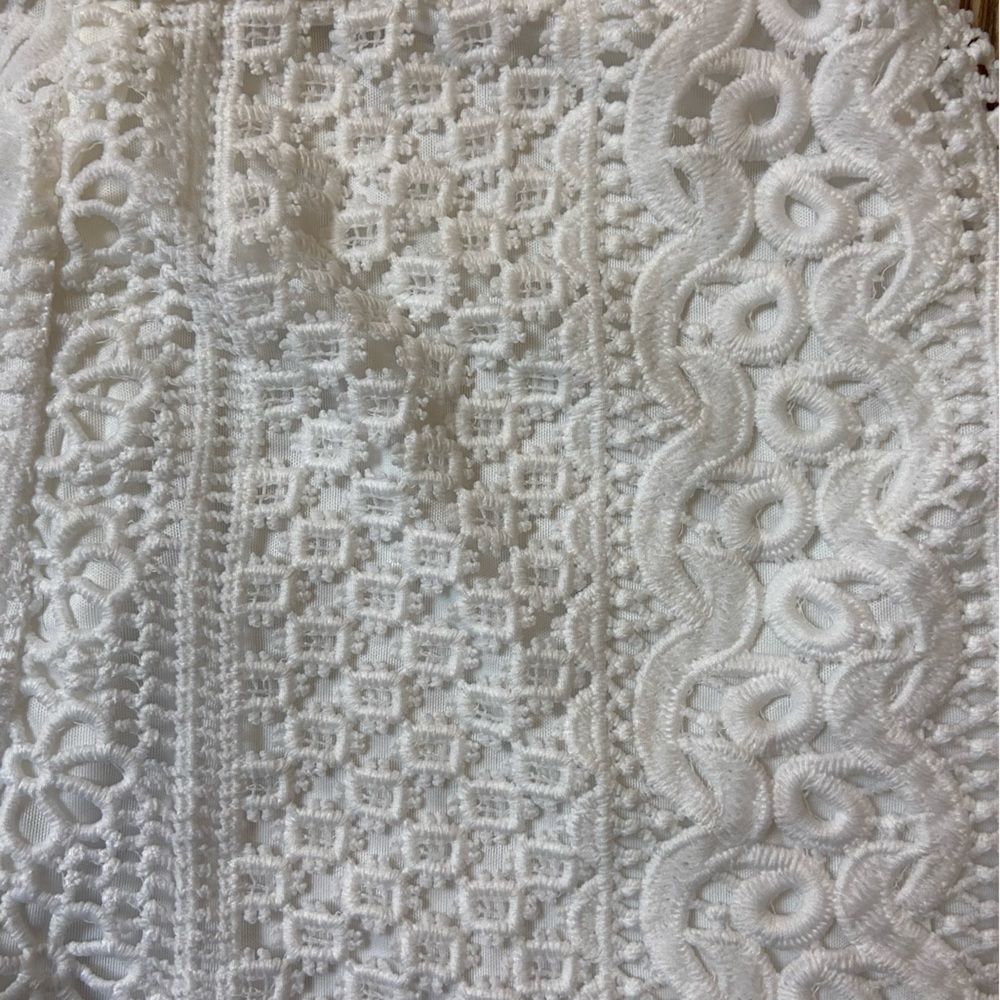 White Embroidered Lined Shorts - Picture 5 of 10